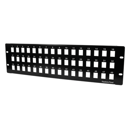 [137284] Keystone Panel for 48 Keystone Jacks / Coupler, black