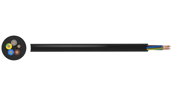 [137620] Netledning, 5x0,75mm², sort