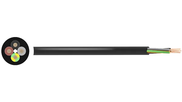 [137647] Netledning, 5x1,00mm², sort