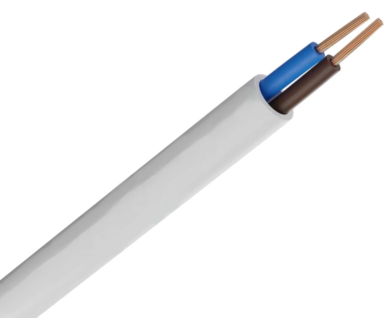 [137648] Netledning, 2x1,50mm², hvid