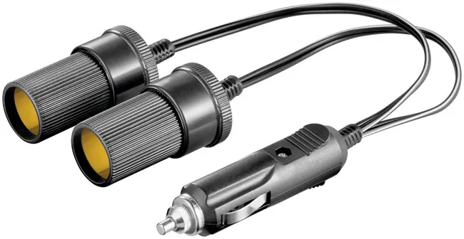 [137953] Cigartænder splitter kabel med sikring 3A 0,2m.