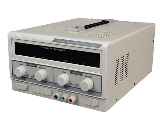[137993] Laboratoriestrømforsyning, 0-30VDC / 0-20A, Dobbelt LED-display